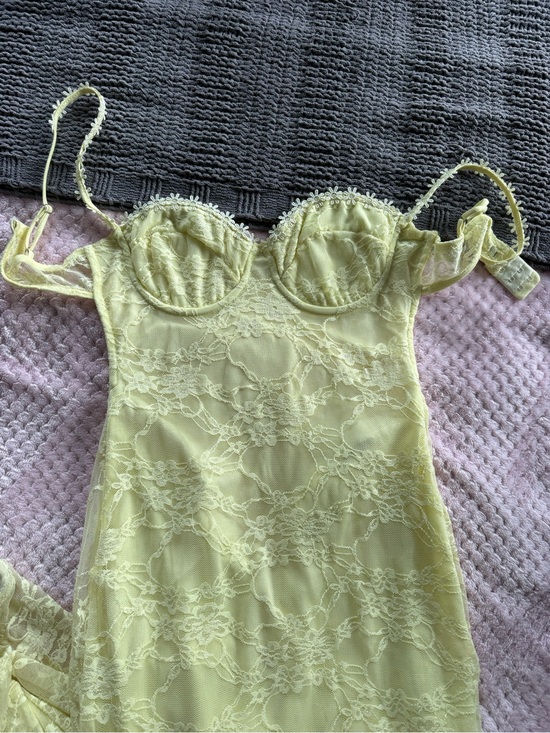 Lucy in the Sky Dresses & Skirts - Lucy in the Sky Light Yellow Lace Maxi Dress
